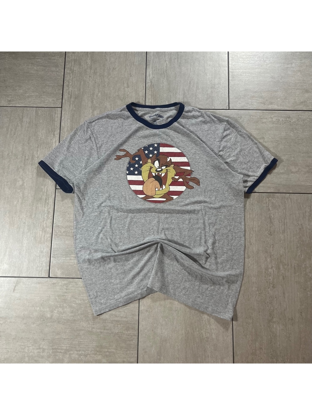 Vintage Looney Tunes Taz Ringer T-Shirt XL